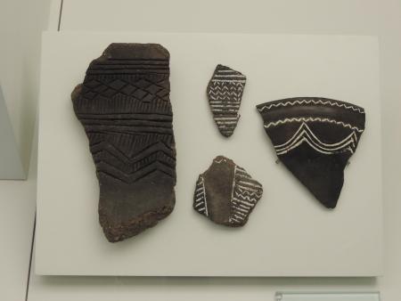 Imagen Fragmentos de cerámicas campaniformes hallados en la Cueva del Jaspe (Museo Provincial de Segovia)